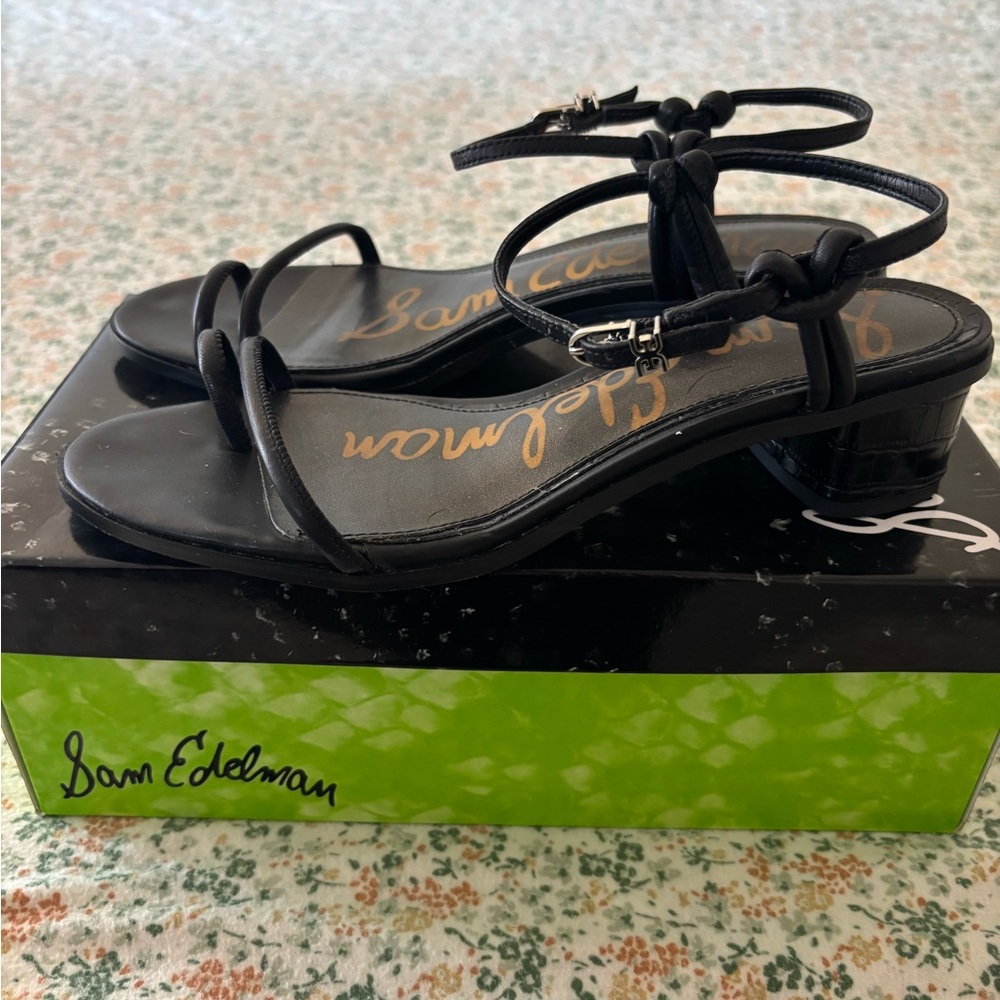 Sam Edelman Black Strappy Sandals Elegant Dress Shoes